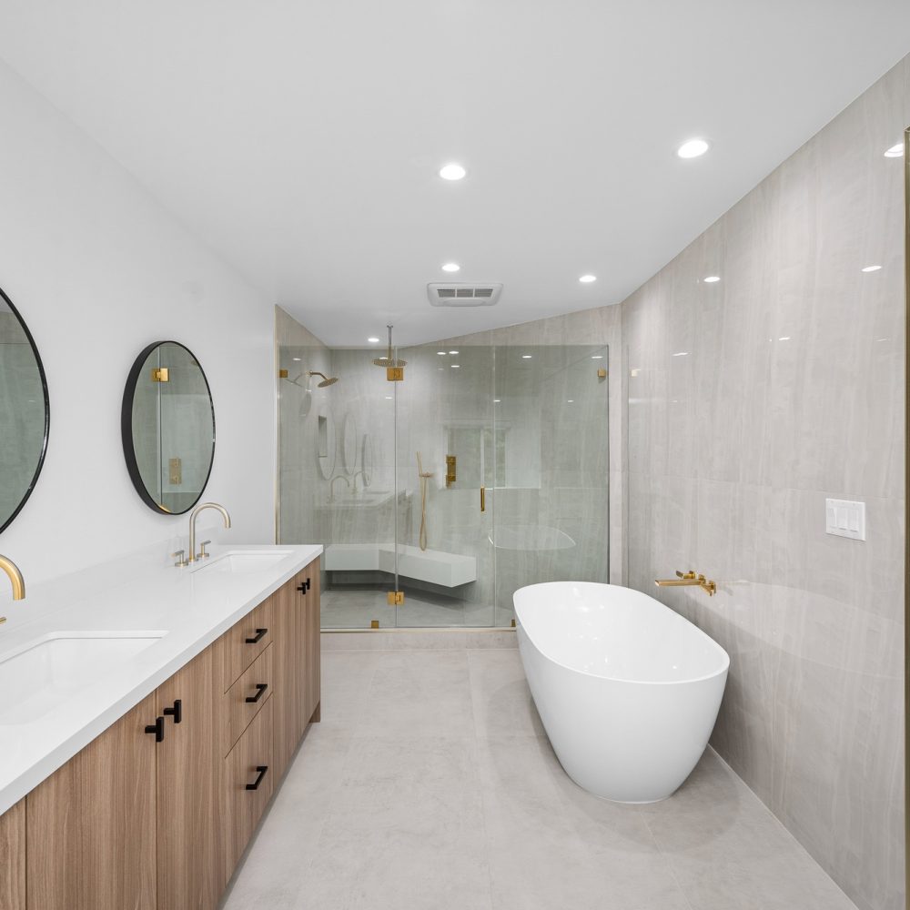 Contemporary bathroom in a remodeled Los Angeles residence